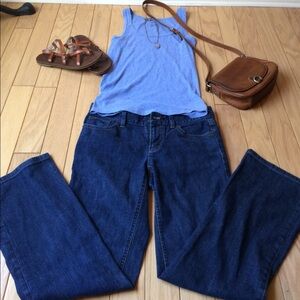 Ann Taylor Dark Blue Boot-Cut Jeans